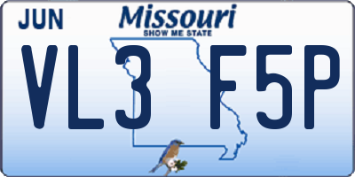 MO license plate VL3F5P