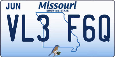 MO license plate VL3F6Q