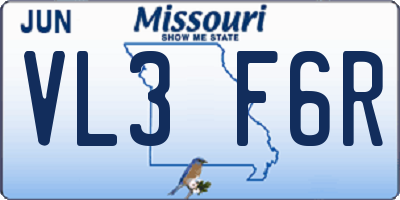 MO license plate VL3F6R