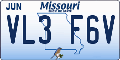 MO license plate VL3F6V