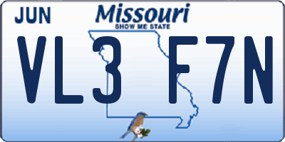 MO license plate VL3F7N