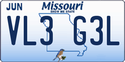 MO license plate VL3G3L