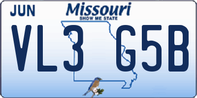 MO license plate VL3G5B