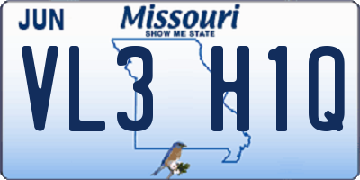 MO license plate VL3H1Q
