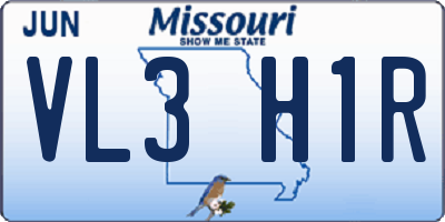 MO license plate VL3H1R