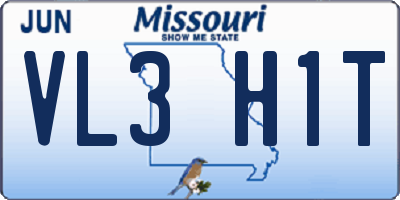 MO license plate VL3H1T