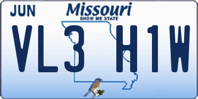 MO license plate VL3H1W