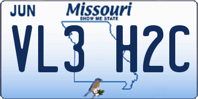 MO license plate VL3H2C