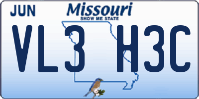 MO license plate VL3H3C