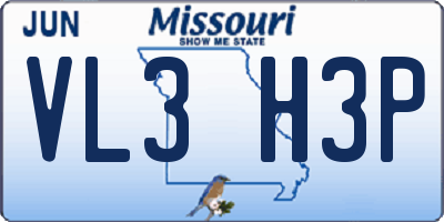 MO license plate VL3H3P