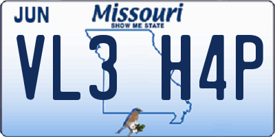 MO license plate VL3H4P