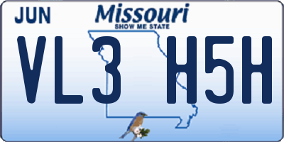 MO license plate VL3H5H