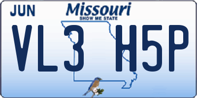 MO license plate VL3H5P