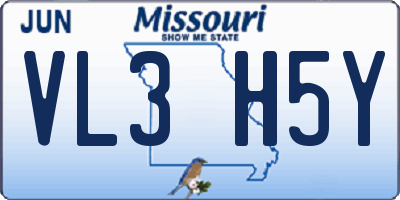 MO license plate VL3H5Y