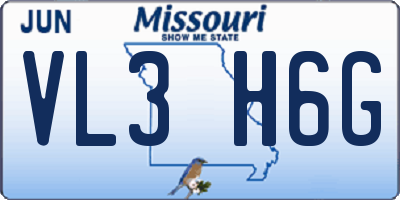 MO license plate VL3H6G
