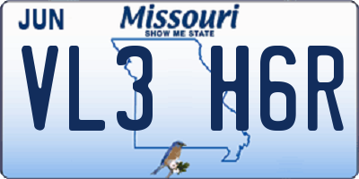 MO license plate VL3H6R