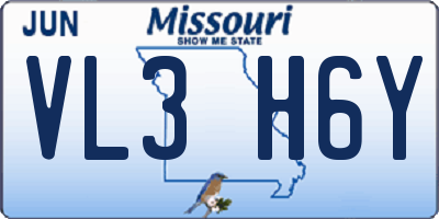 MO license plate VL3H6Y