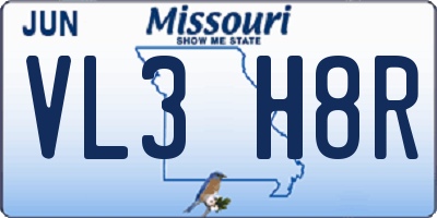 MO license plate VL3H8R