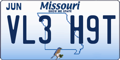 MO license plate VL3H9T