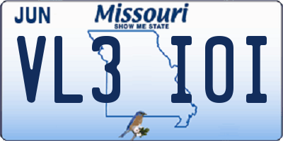 MO license plate VL3I0I