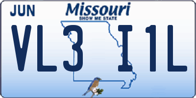 MO license plate VL3I1L