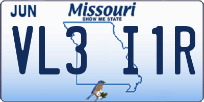MO license plate VL3I1R