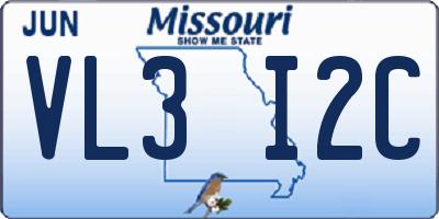 MO license plate VL3I2C