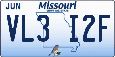 MO license plate VL3I2F