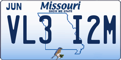 MO license plate VL3I2M