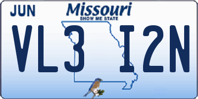 MO license plate VL3I2N