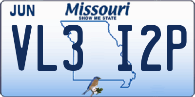 MO license plate VL3I2P