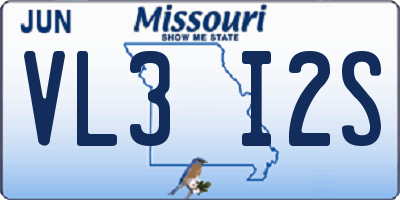 MO license plate VL3I2S
