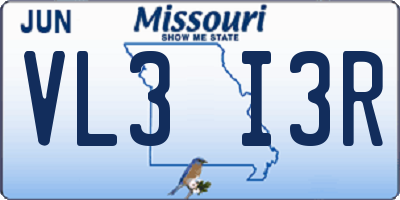MO license plate VL3I3R