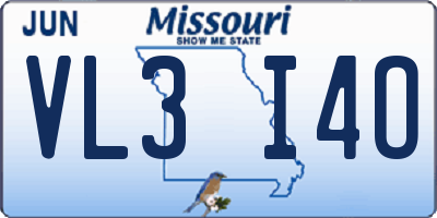 MO license plate VL3I4O