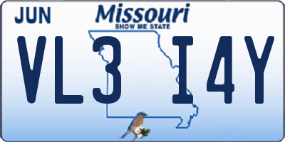 MO license plate VL3I4Y