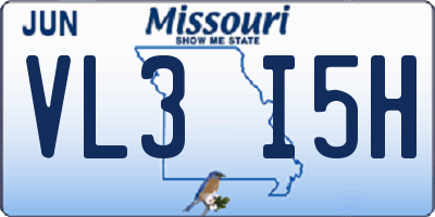 MO license plate VL3I5H