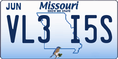 MO license plate VL3I5S