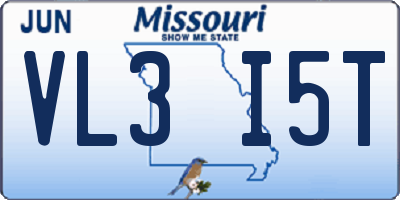 MO license plate VL3I5T