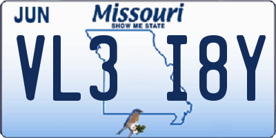 MO license plate VL3I8Y