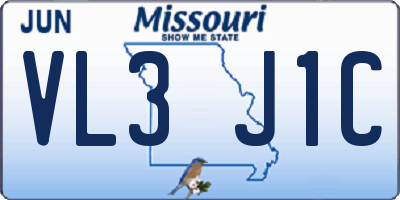 MO license plate VL3J1C