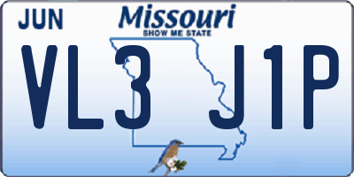 MO license plate VL3J1P