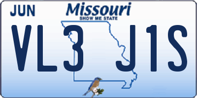 MO license plate VL3J1S