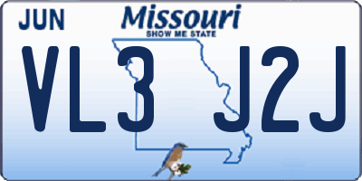 MO license plate VL3J2J