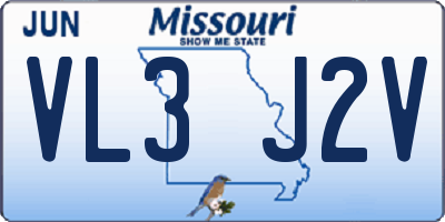 MO license plate VL3J2V