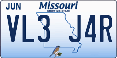 MO license plate VL3J4R