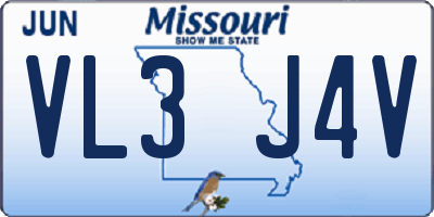 MO license plate VL3J4V
