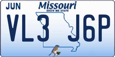 MO license plate VL3J6P