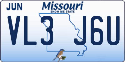 MO license plate VL3J6U