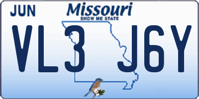 MO license plate VL3J6Y