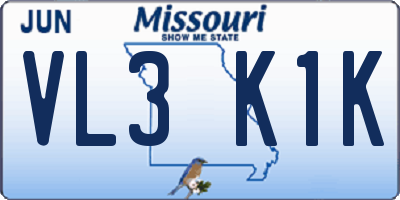 MO license plate VL3K1K